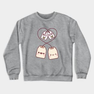 Cute Teabags Forming Heart Bes Teas Besties Crewneck Sweatshirt